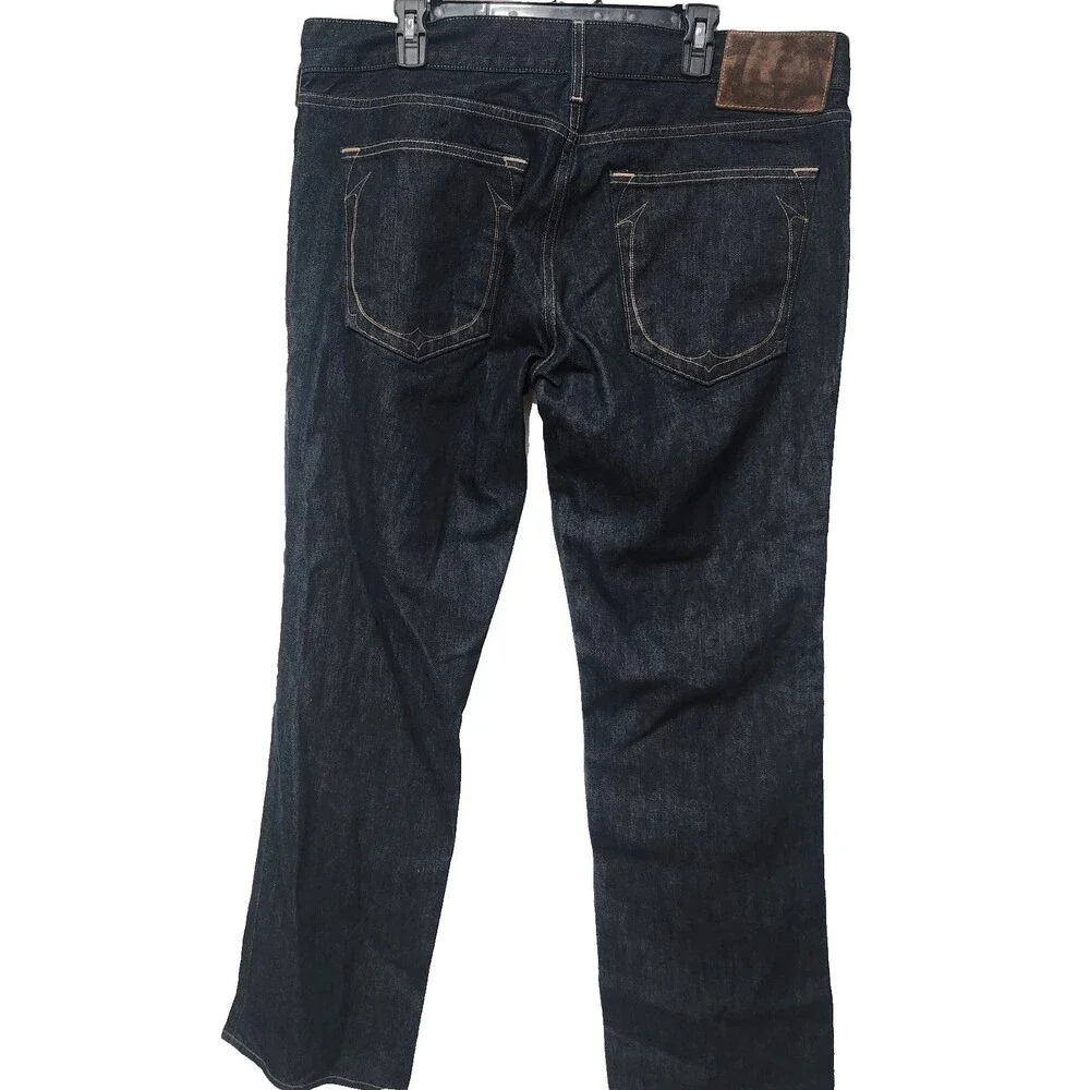 True Religion Ricky Jeans Mens 40x34 Black Straight Dark Wash Denim Pants